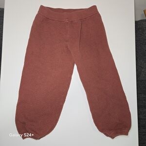 Free People Cozy Knit Cropped Pants in Rust